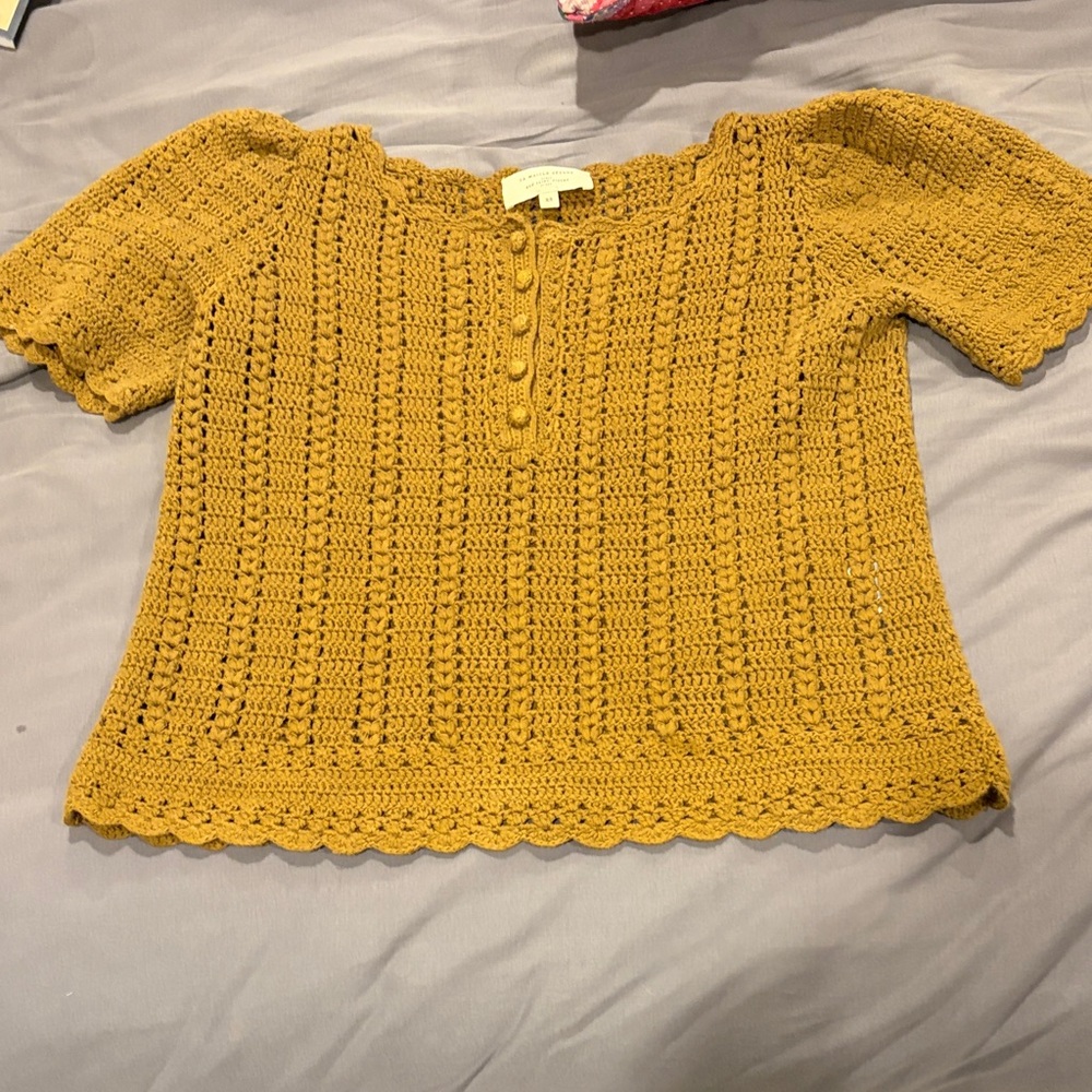 Sezane Crochet Knit jumper size xs